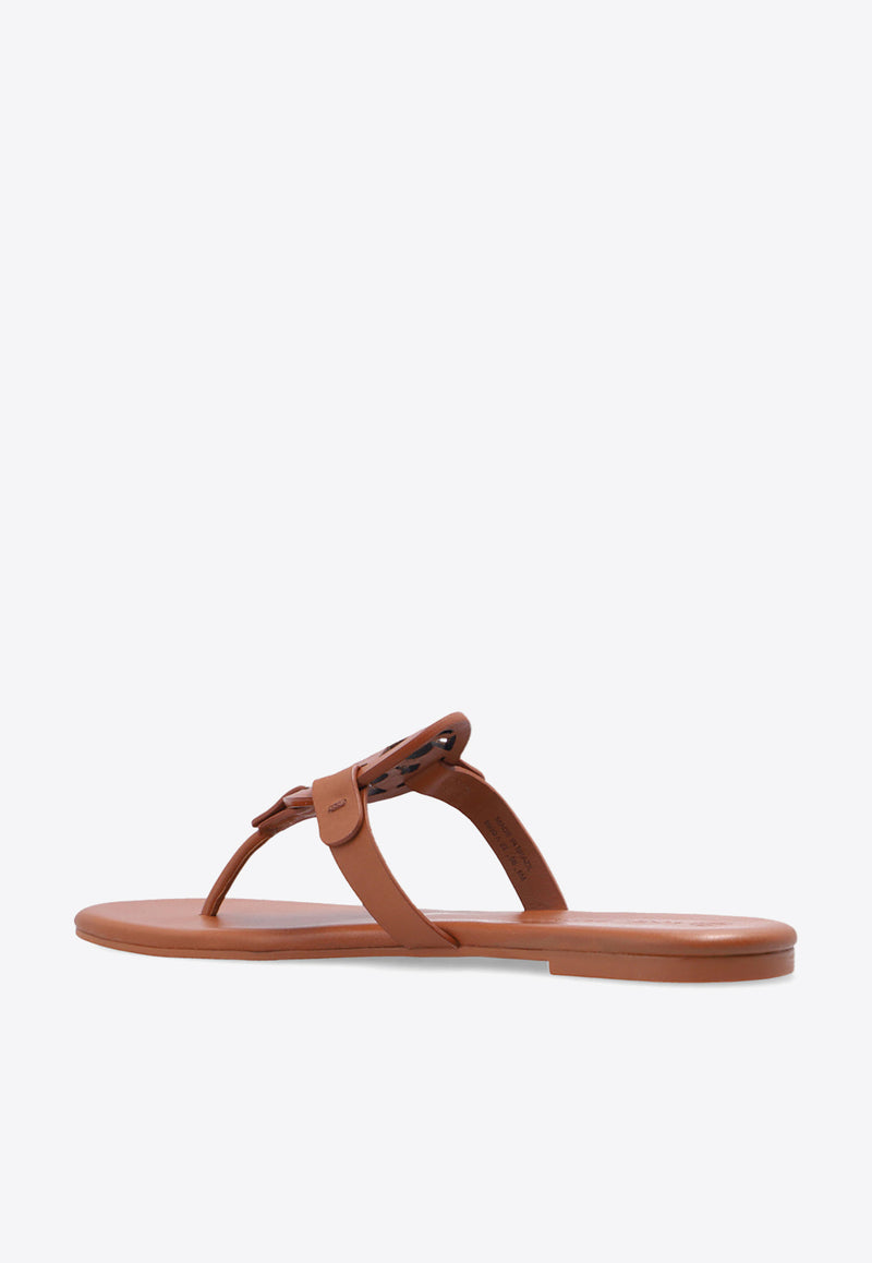 Tory Burch Miller Soft Leather Thong Sandals Brown 90582 0-200