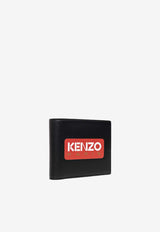 Kenzo Logo Bi-Fold Leather Wallet FD55PM803 L41-99 Black