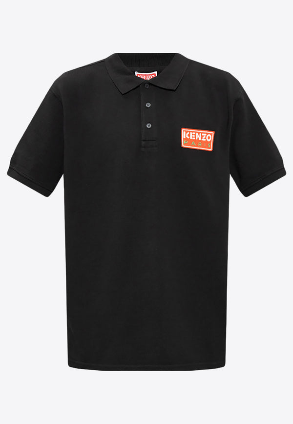 Kenzo Logo Patch Polo T-shirt FD55PO006 4PU-99J Black