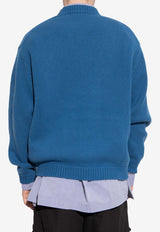 Kenzo Jungle Wool Sweater FD55PU364 3BA-69 Blue