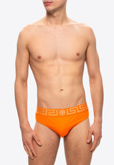 Versace Greca Border Swim Briefs ABU01025 A232185-A702 Orange