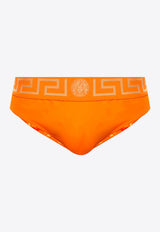 Versace Greca Border Swim Briefs ABU01025 A232185-A702 Orange