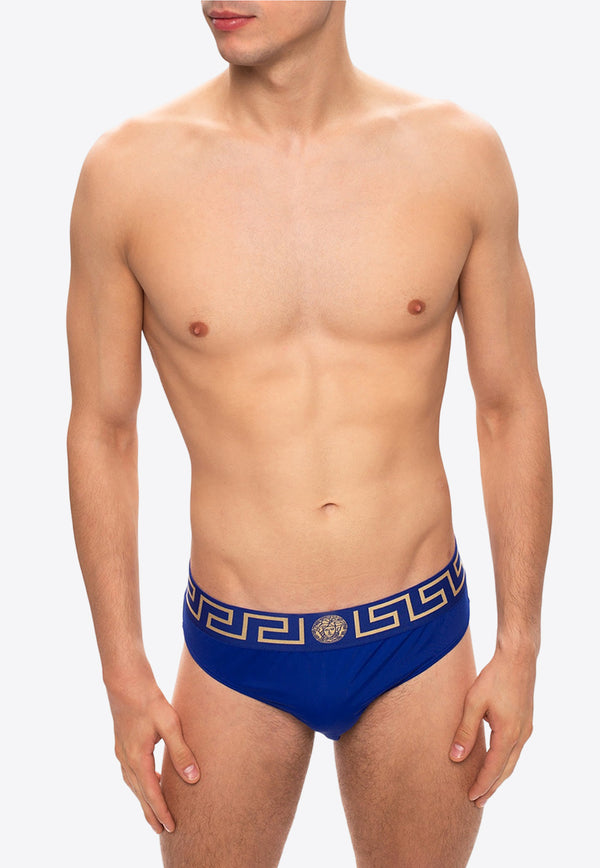 Versace Greca Border Swim Briefs ABU01025 A232185-A85K Blue