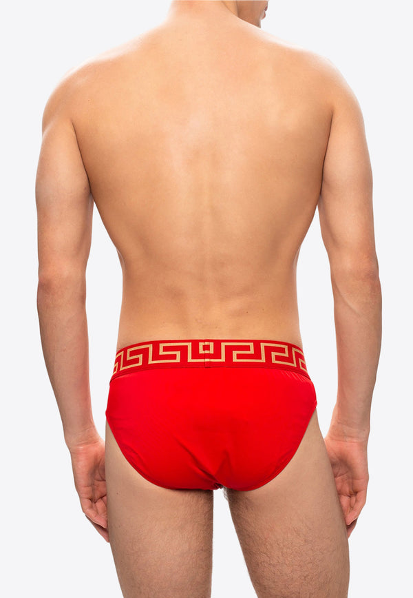 Versace Greca Border Swim Briefs ABU01025 A232185-A9X2 Red