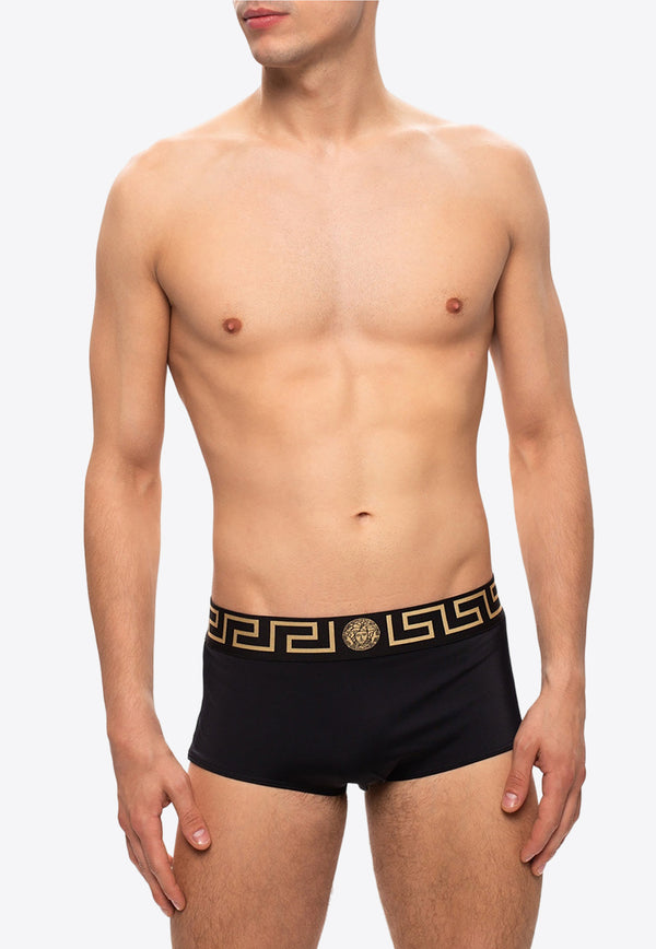 Versace Greca Border Swim Shorts ABU01026 A232185-A80G Black