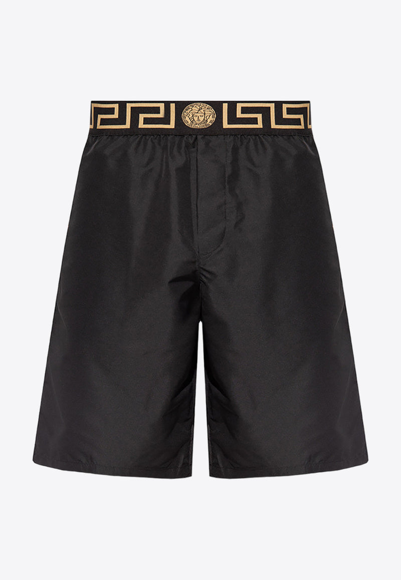 Versace Greca Border Beach Shorts ABU01027 A232415-A80G Black