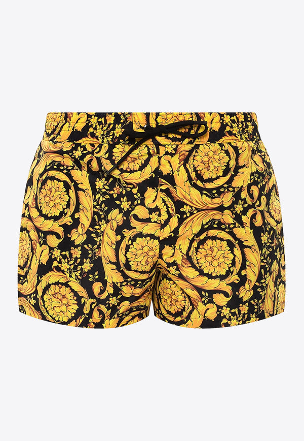 Versace Barocco Print Swim Shorts Yellow ABU05020 A233170-A7900