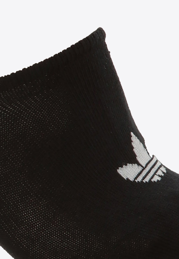 Adidas Originals Trefoil Logo Low-Cut Socks - Set of 3 Black FM0677 0-BLACK