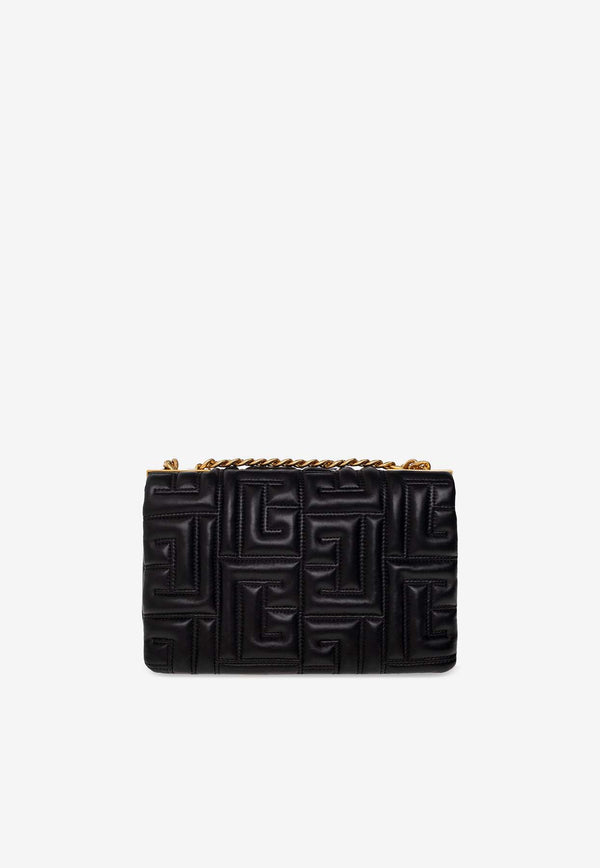 Balmain Small 1945 Quilted Leather Shoulder Bag Black AN1BJ778 LNQD-0PA