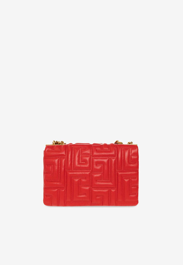 Balmain Small 1945 Quilted Leather Shoulder Bag Red AN1BJ778 LNQD-3AC