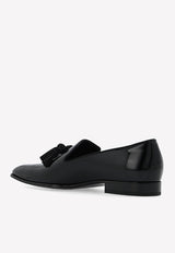 Jimmy Choo Foxley Loafers in Patent Leather FOXLEY M PQT-BLACK CRYSTAL Black