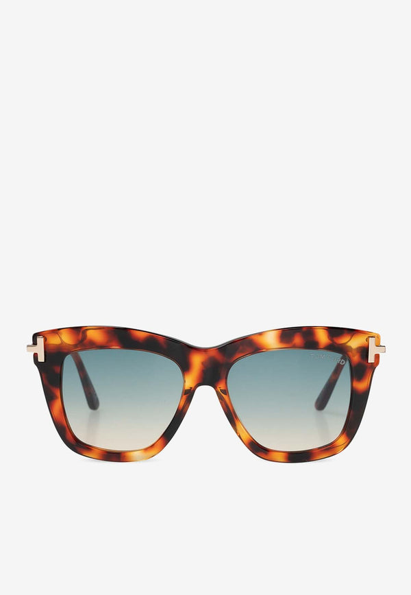 Tom Ford Dasha Square Sunglasses Green FT0822 0-5255P