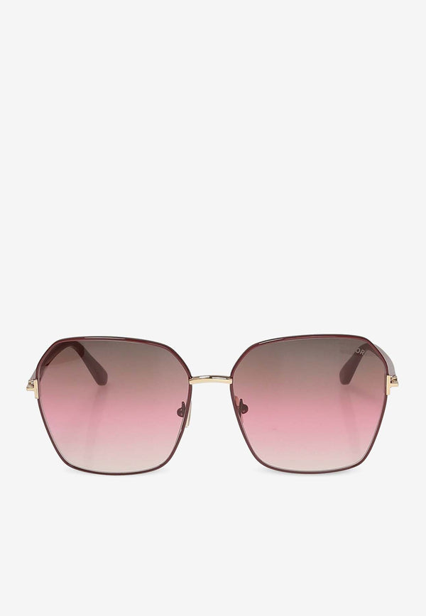 Tom Ford Claudia Oversized Sunglasses Brown FT0839 0-6269F
