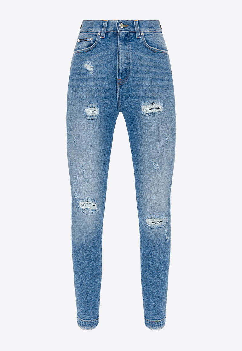 Dolce & Gabbana Grace Ripped Jeans Blue FTCAHD G8HS1-S9001