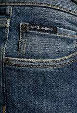 Dolce & Gabbana Logo Plate Stretch Slim Jeans Blue GY07CD G8GW9-S9001