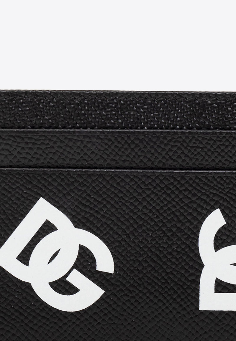 Dolce & Gabbana DG Logo Print Leather Cardholder Black BP0330 AG256-HNVAA