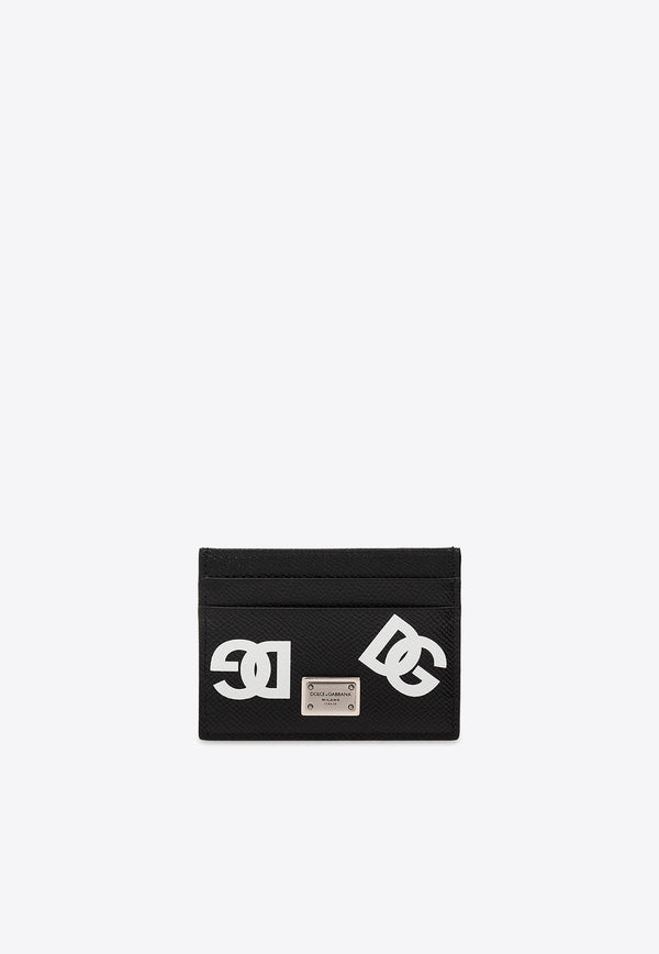 Dolce & Gabbana DG Logo Print Leather Cardholder Black BP0330 AG256-HNVAA
