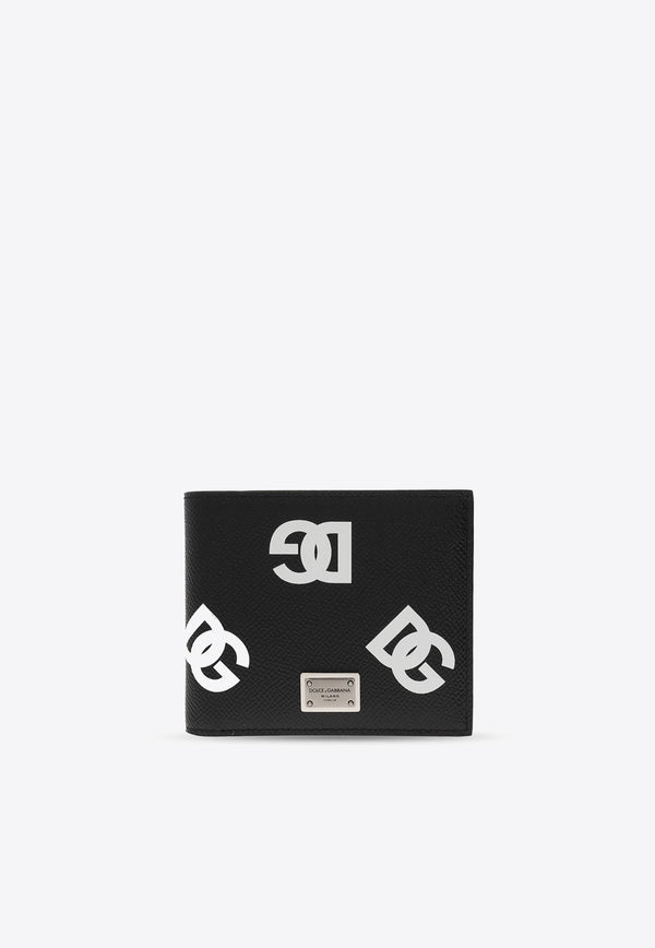 Dolce & Gabbana Logo Print Bi-Fold Leather Wallet Black BP1321 AG256-HNVAA