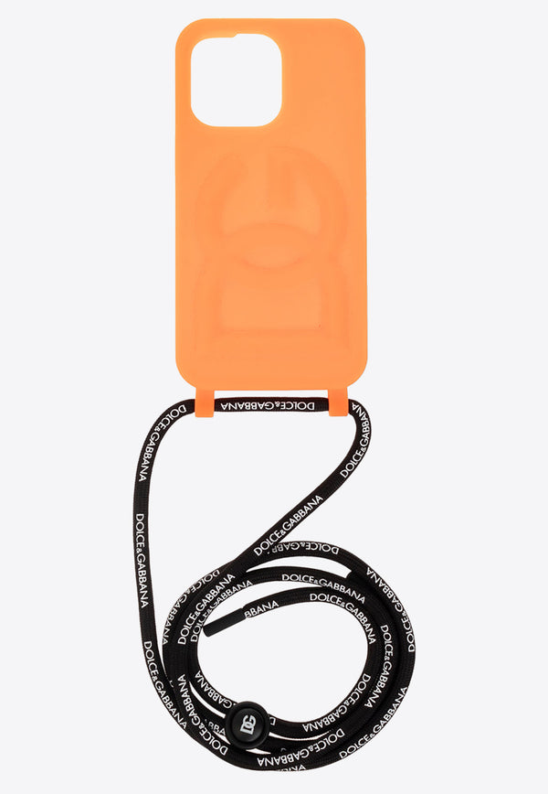 Dolce & Gabbana iPhone 13 Pro DG Logo Rubber Case with Strap Orange BP3231 AG816-8H232