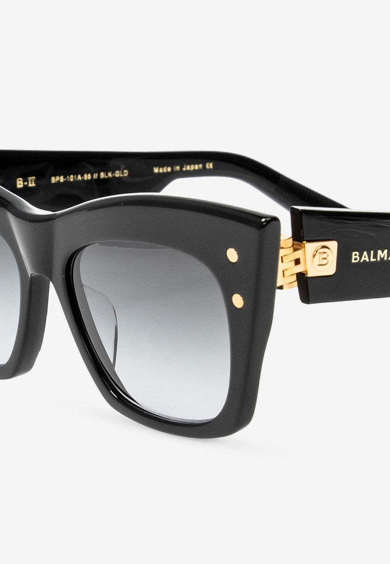 Balmain B-II Cat-Eye Sunglasses Gray BPS-101A-55 0-0