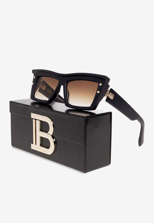 Balmain B-VII Square Sunglasses Brown BPS-131B-55 0-0