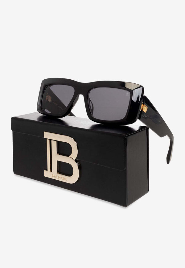 Balmain Envie Rectangular Sunglasses Gray BPS-140A-54 0-0