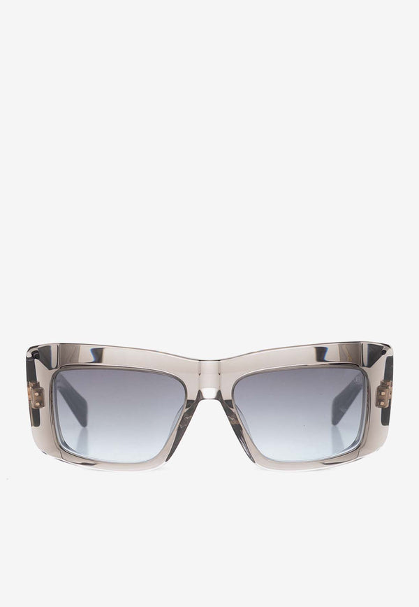 Balmain Envie Rectangular Sunglasses Gray BPS-140C-54 0-0