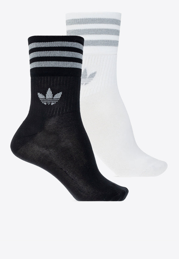 Adidas Originals Adicolor Logo Crew Socks - Set of 2 Multicolor HC9543 0-BLACK WHITE RECRCL