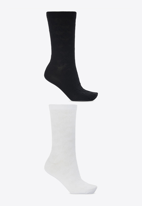 Adidas Originals Trefoil Jacquard  Crew Socks - Set of 2 Multicolor HC9555 0-WHITE BLACK