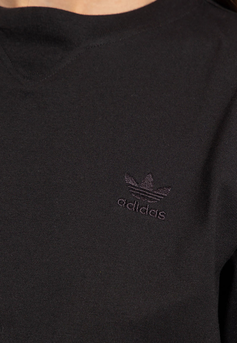 Adidas Originals Logo Embroidered T-shirt Black HE6892 0-BLACK