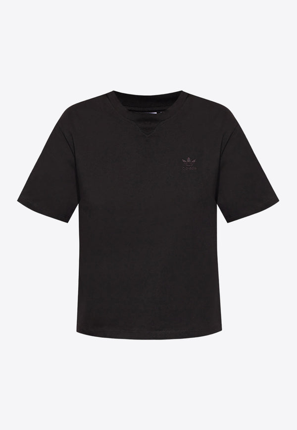 Adidas Originals Logo Embroidered T-shirt Black HE6892 0-BLACK