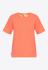 Adidas Originals Logo Patch Crewneck Ribbed T-shirt Coral HF2097 0-SEMTUR BORANG