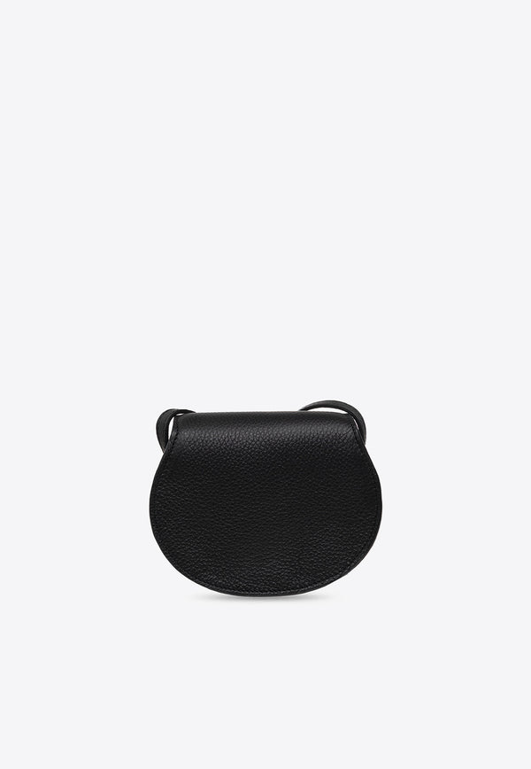 Chloé Nano Marcie Crossbody Bag in Grained Leather Black CHC22AP675 I31-001