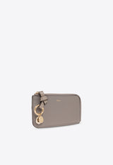 Chloé Small Alphabet Leather Cardholder Gray CHC22AP761 F57-053