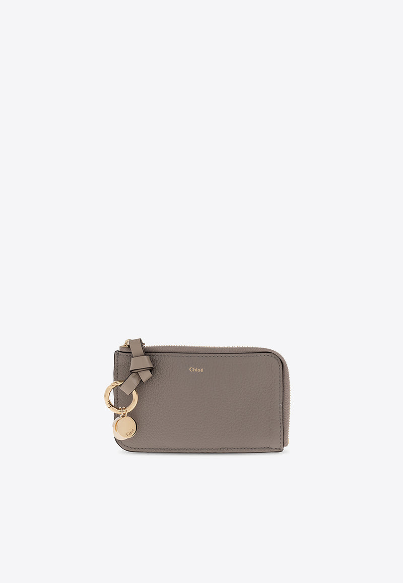 Chloé Small Alphabet Leather Cardholder Gray CHC22AP761 F57-053