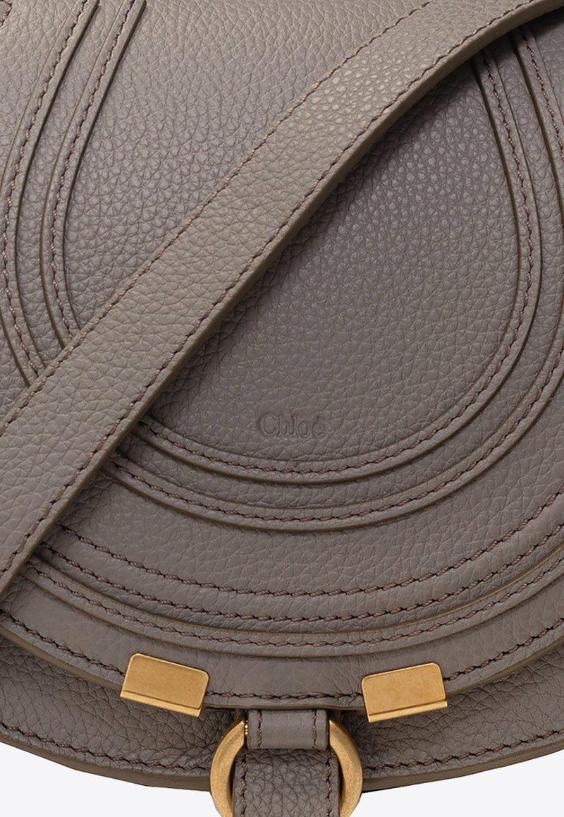 Chloé Small Marcie Grained Leather Crossbody Bag Gray CHC22AS680 I31-053