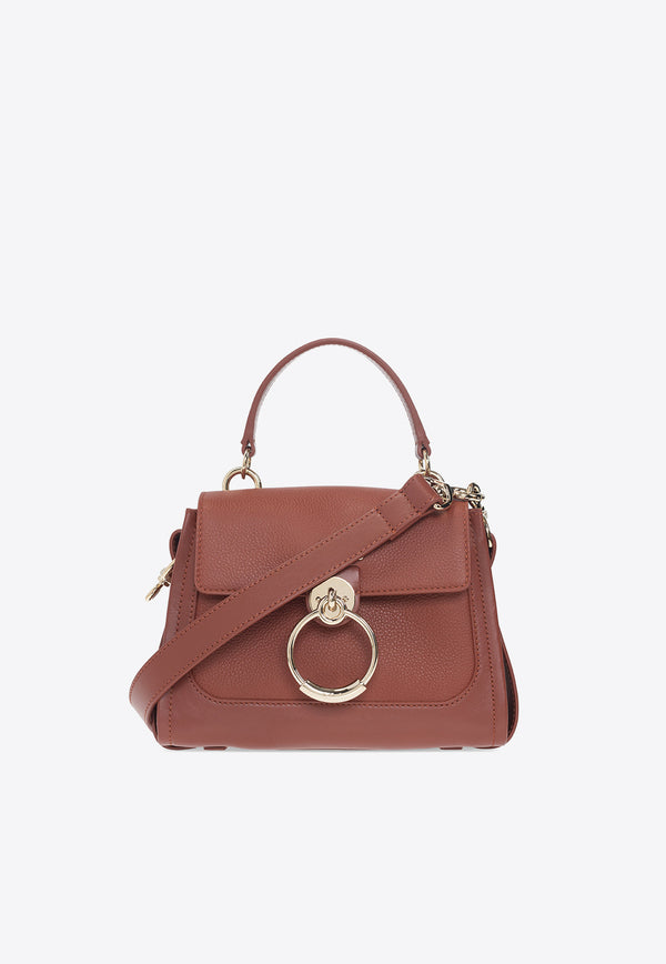 Chloé Mini Tess Leather Shoulder Bag Chestnut CHC22SS143 G33-27S
