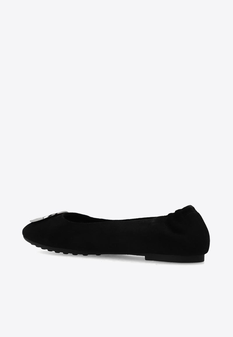 Tory Burch Claire Suede Ballet Flats Black 147378 0-001