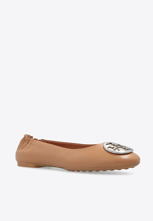 Tory Burch Claire Glossy Leather Ballet Flats Beige 147379 0-236