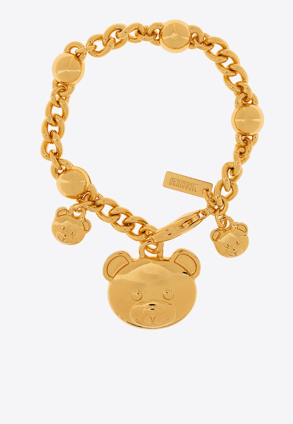 Moschino Teddy Bear Charm Chain Bracelet Gold 23171 A9112 8406-0606