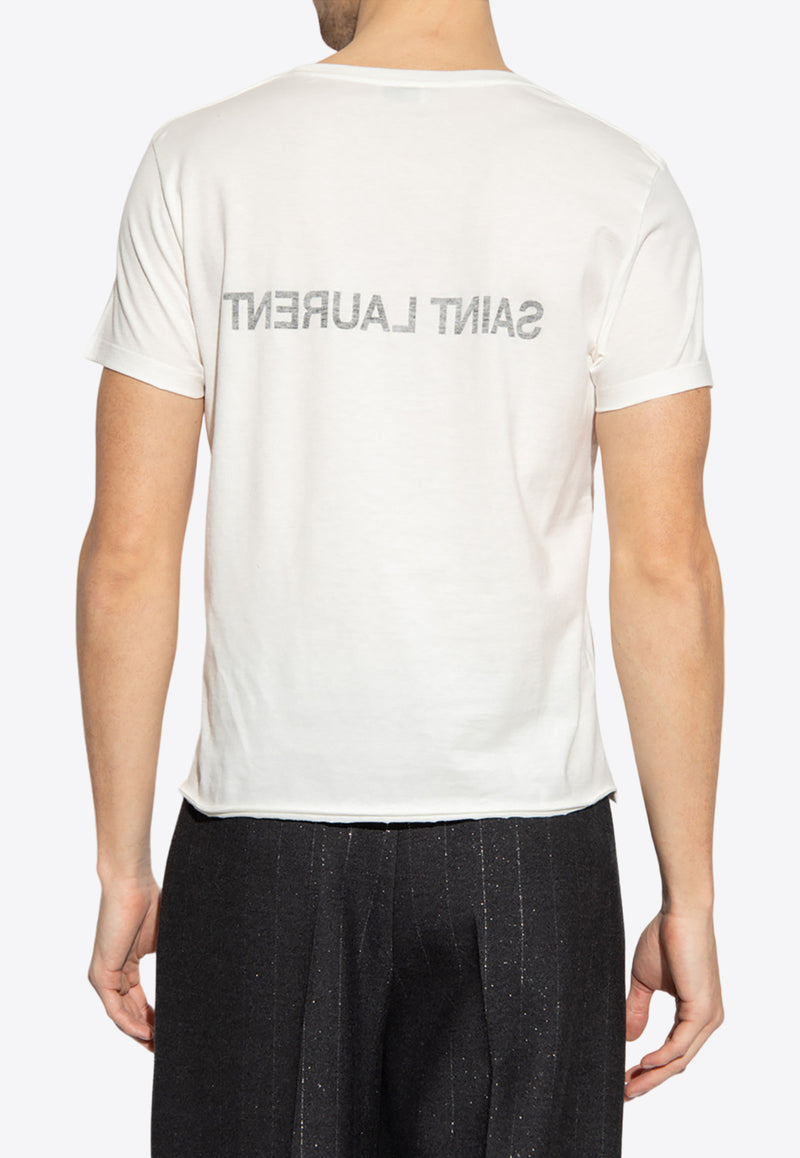 Saint Laurent Reverse Logo T-shirt White 663278 Y37AW-9744