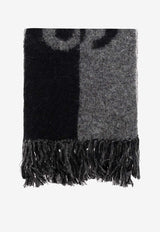 Saint Laurent Intarsia-Logo Wool Scarf 719421 3YI68-1061