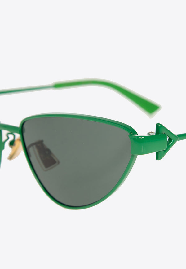 Bottega Veneta Turn Cat-Eye Sunglasses Green 719771 V4450-3344