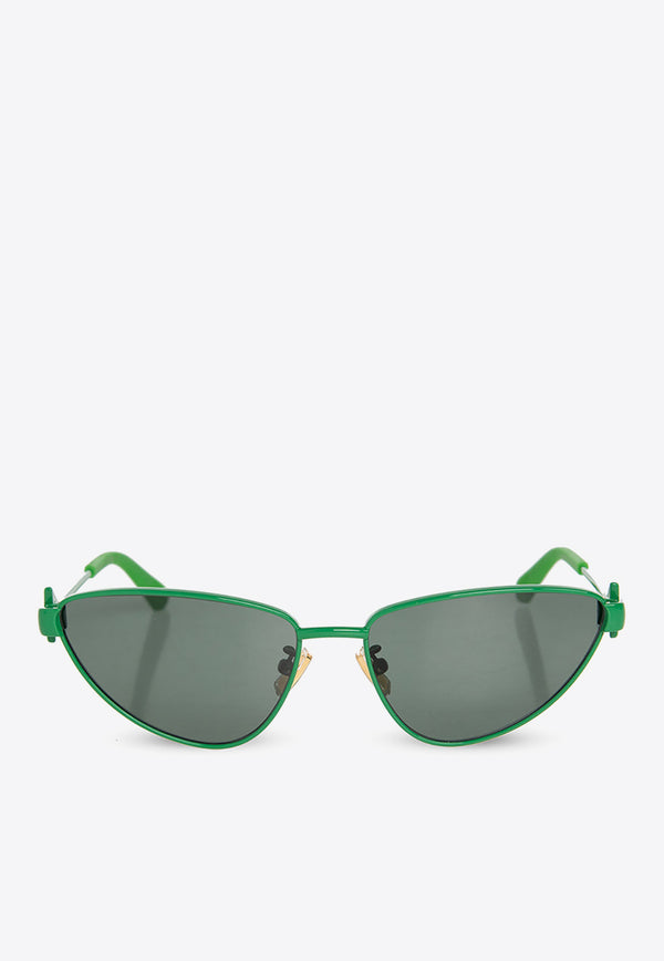 Bottega Veneta Turn Cat-Eye Sunglasses Green 719771 V4450-3344