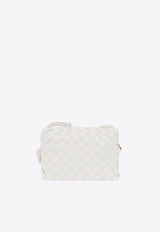 Bottega Veneta Mini Loop Crossbody Bag in Intrecciato Leather White 723547 V1G11-9009