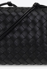 Bottega Veneta Small Loop Crossbody Bag in Intrecciato Leather Black 723548 V1G11-8425