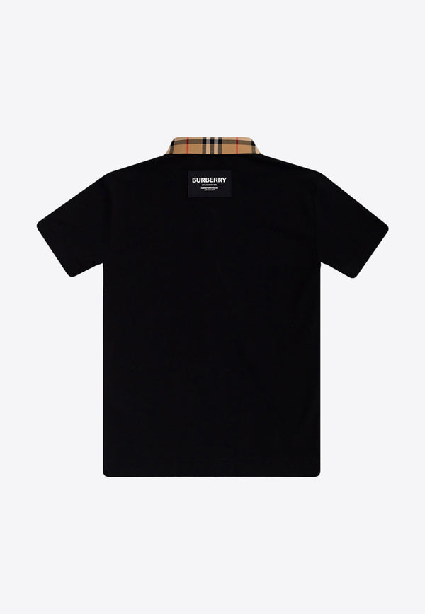 Burberry Kids Boys Johane Polo T-shirt  Black 8053654 A1189-BLACK