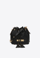 Moschino Logo Drawstring Bucket Bag Black B7410 8202-1555