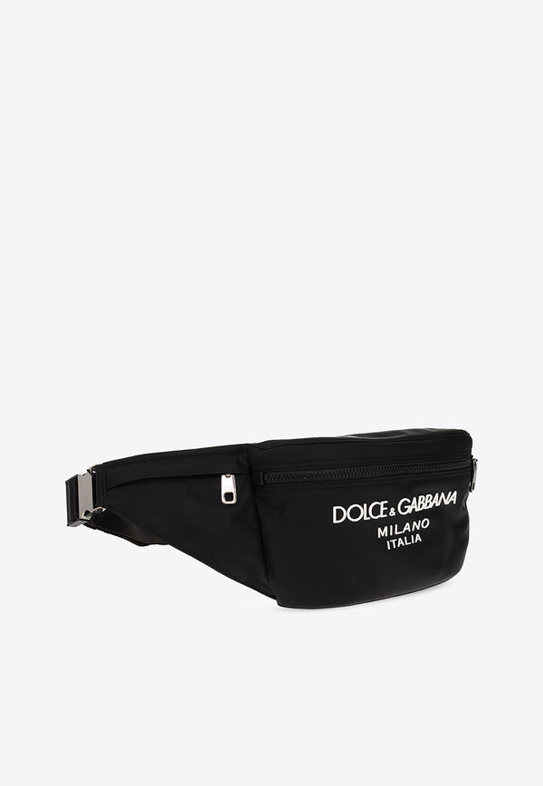 Dolce & Gabbana Sicilia DNA Rubberized Logo Belt Bag Black BM2194 AG182-8B956