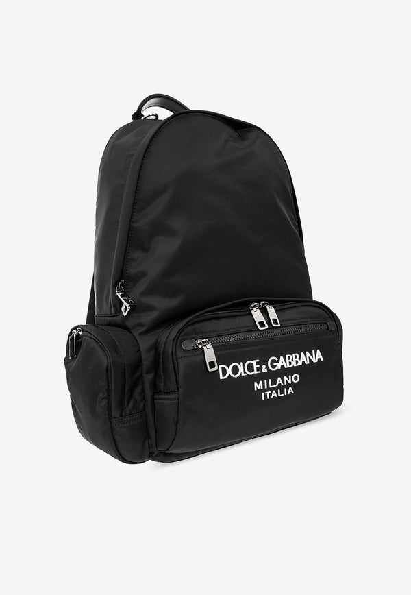 Dolce & Gabbana Logo Print Nylon Backpack Black BM2197 AG182-8B956
